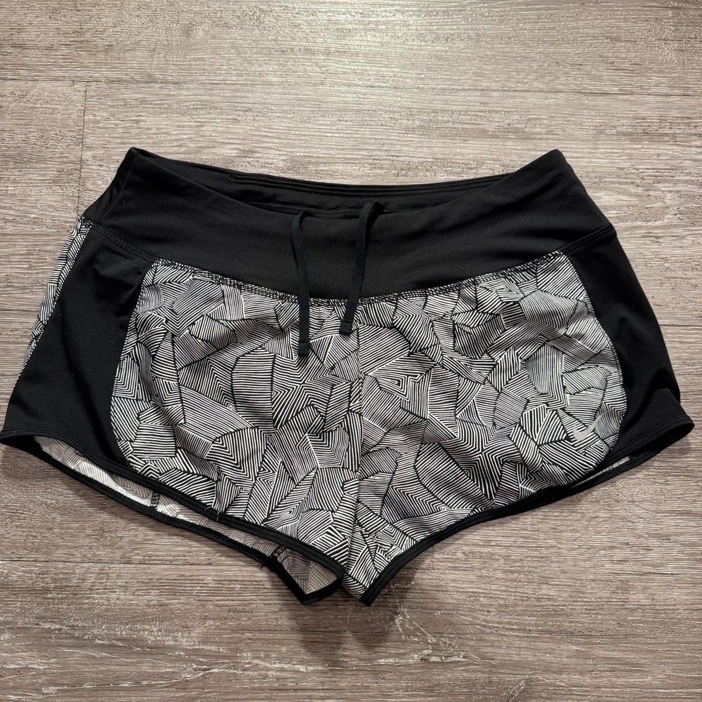 Nike Shorts Womens Small Black Gray Dri-FIT Lined Tempo Running Athletic Gym